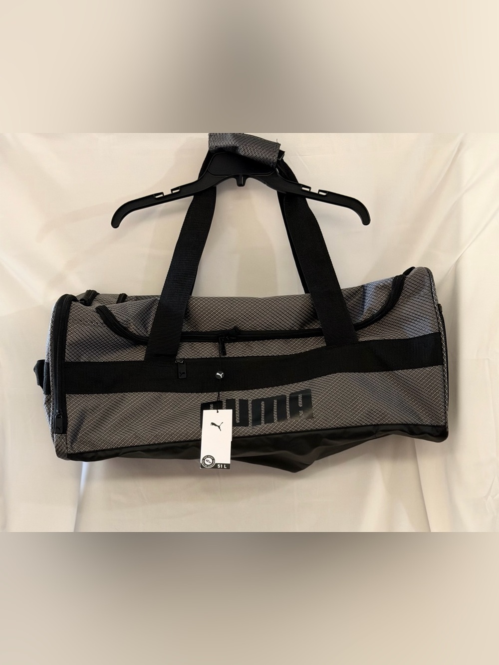 Puma Gray and Black Sport Duffel Bag